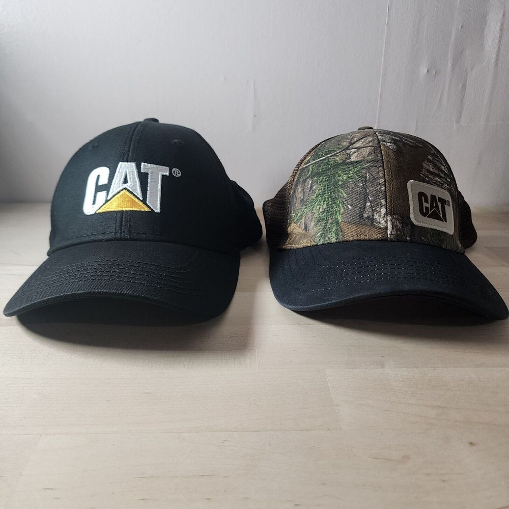 2 Caterpillar Equipment Camo Snapback‎ Trucker Mesh Camouflage Hunting Cap Hat